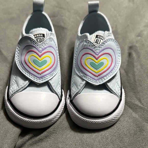 Converse Other - Converse Light Blue One Strap Heart Sneakers size 6 toddlers New in Box